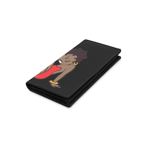 Cartera de cuero afroamericana de Betty Boop, color negro, regalo de viaje para cumpleaños y aniversario