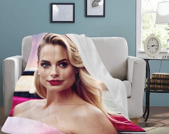 HUGE BEST PRICE Margot Robbie Blanket Fleece Home Decoration Travelling Gifts For Her