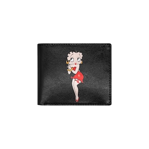 Cartera de cuero con tarjetero para identificación, regalo de cumpleaños de Betty Boop para su aniversario, viajes, día de San Valentín