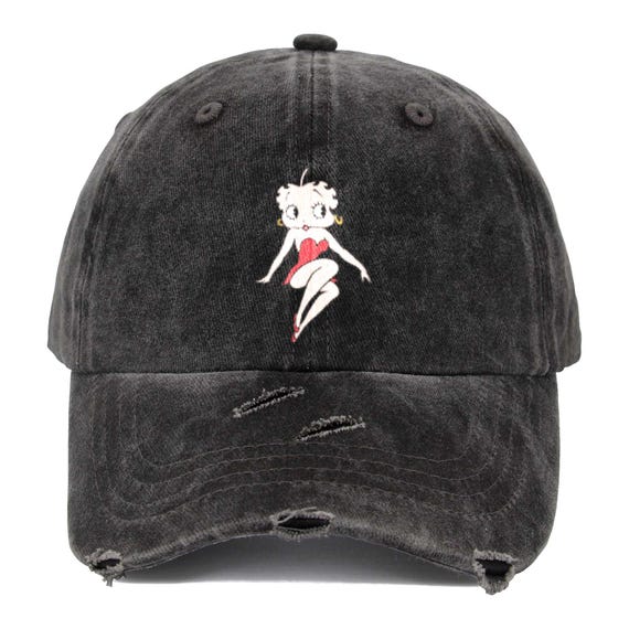 Betty Boop Distressed Baseball Cap – Vintage Curved Brim Hat for