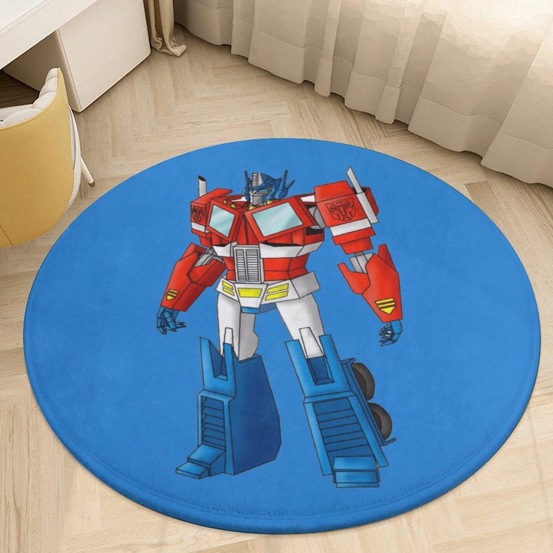 Optimus Prime Round Rug 35” | Transformers Velvet Mat | Boys Room Decor ...