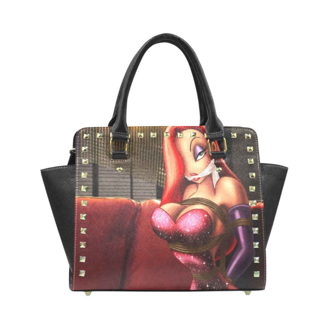 Jessica Rabbit With Handbag Jessica Rabbit Shoulder Bag Leather Tote Zippered Birthday Gifts for ...