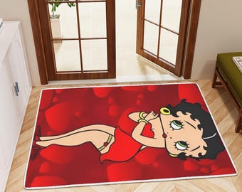 レトロなベティ・ブープの玄関マット | 滑り止め付き屋内屋外用マット