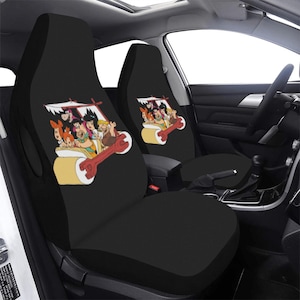 Juego de dos fundas para asientos de coche de Pedro Picapiedra: adorable protector de asiento delantero con dibujos animados para coches y SUV. Divertida funda para asiento tipo butaca, regalo para el Día del Padre.