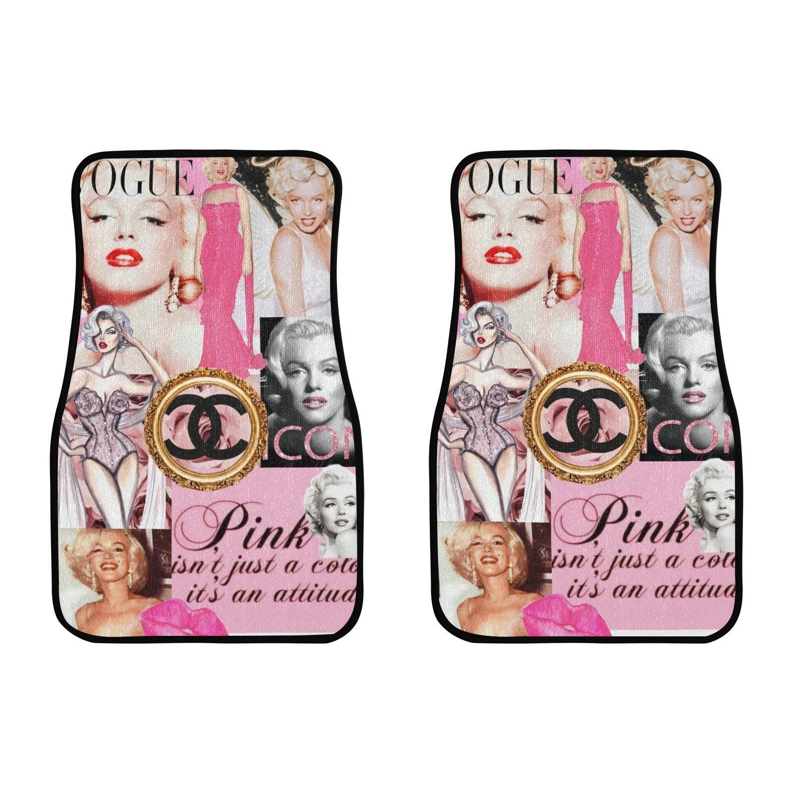 Marilyn Monrow Front Car Floor Mats (2pcs) - Polyester & Rubber