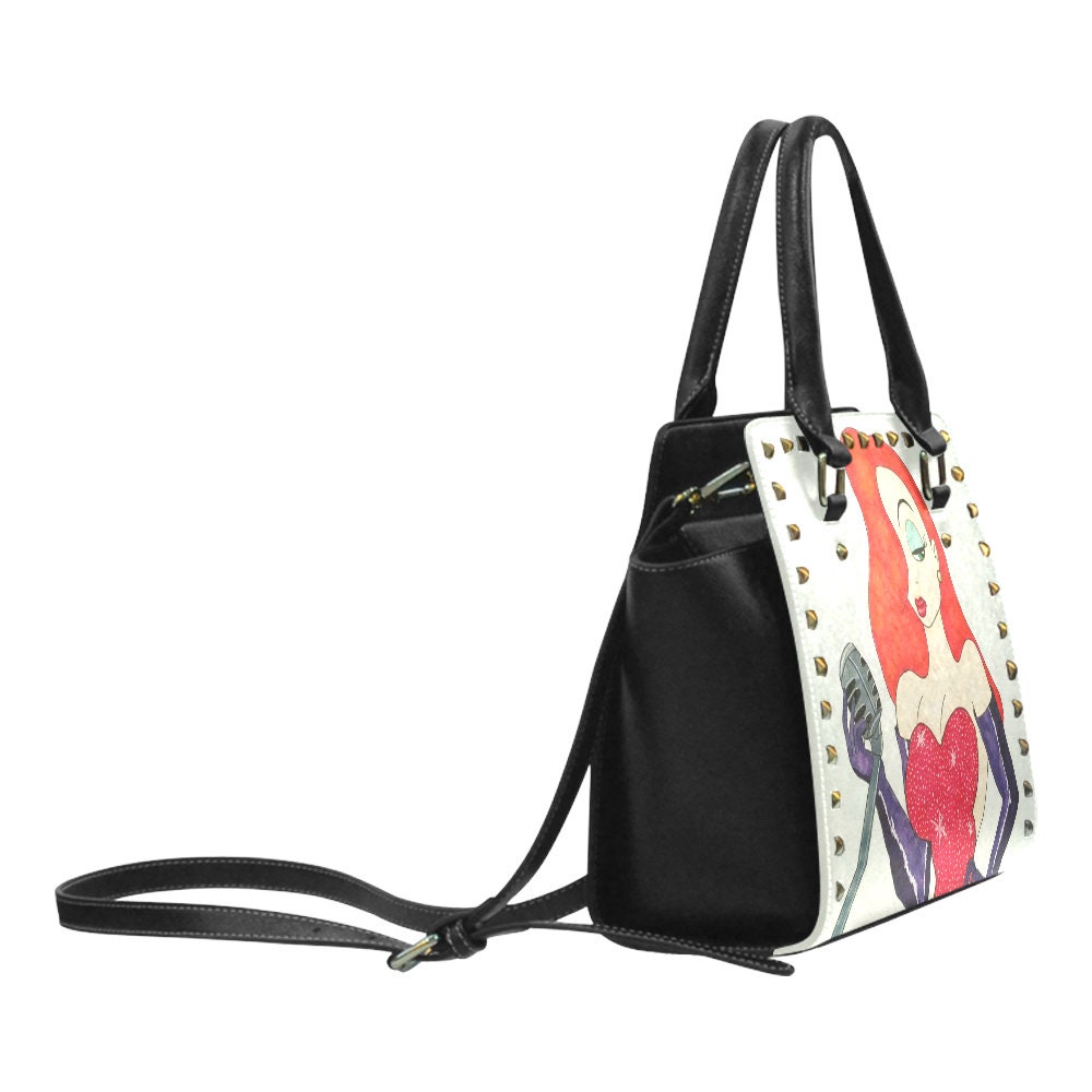 Jessica Rabbit With Handbag Jessica Rabbit Shoulder Bag Leather Tote Zippered Birthday Gifts for ...