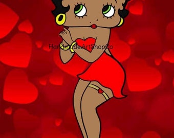 Betty Boop Black Tumbler Wrap Afro American Gifts Birthday Anniversary