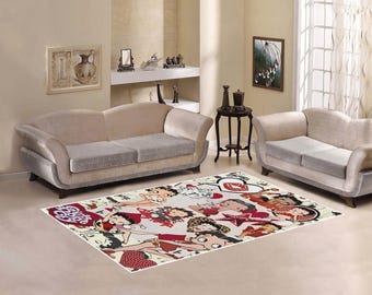 Betty Boop Area Rug 60x39 | Vintage Cartoon Non-slip Rug for