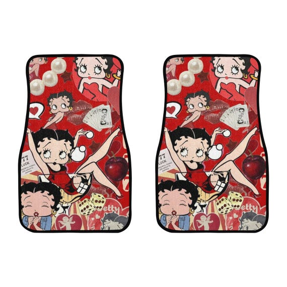 ベティ・ブープ フロントカーフロアマット (2枚) - ポリエステル&ゴム