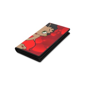 Cartera de cuero afroamericana de Betty Boop, color negro, regalo de viaje para cumpleaños y aniversario
