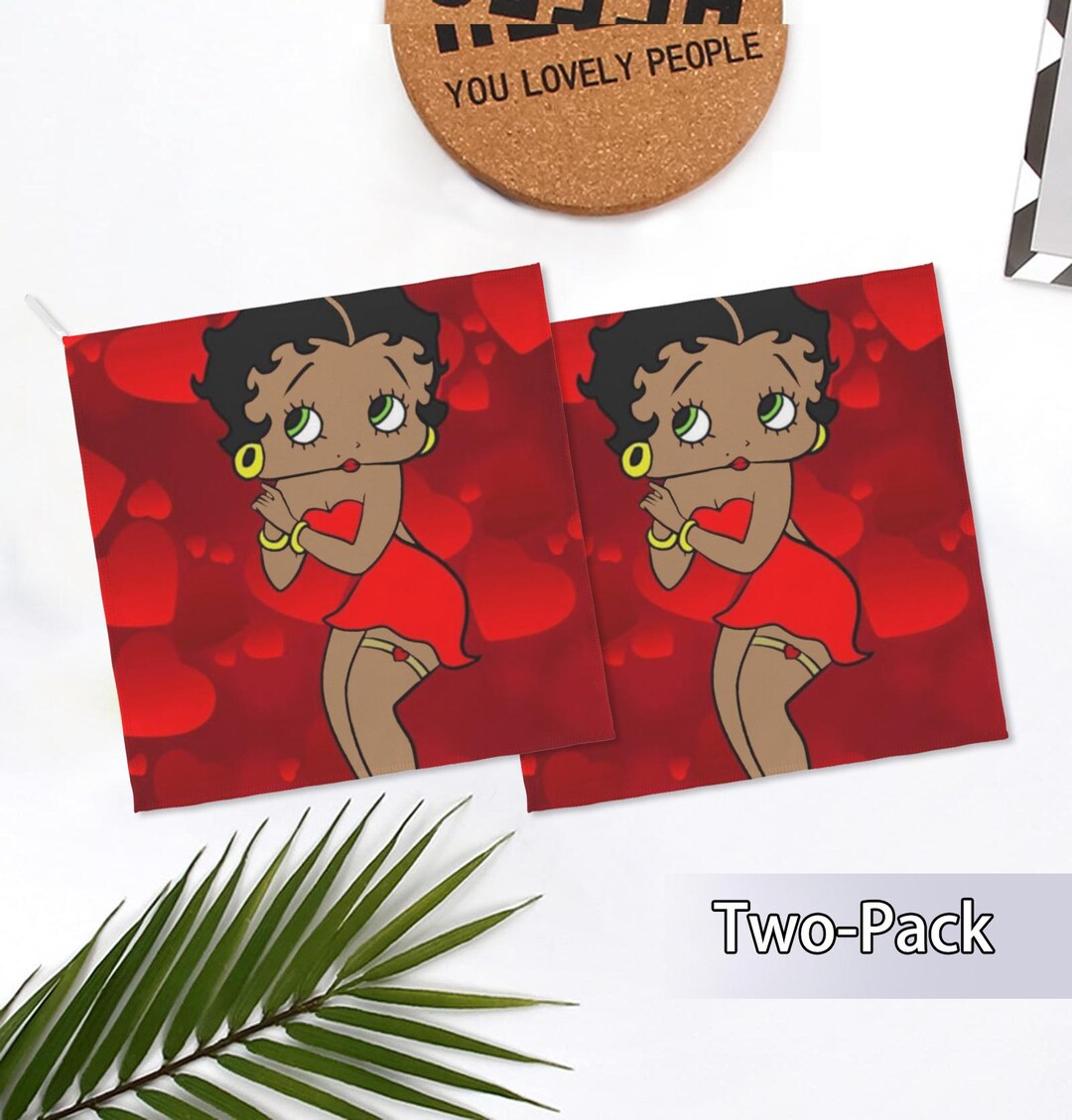 Black Betty Boop Hand Towel Set of 2 Home Decoration Travelling