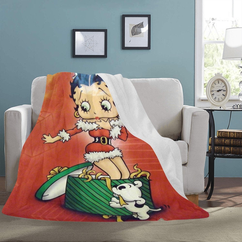 Betty Boop Santa Blanket Christmas Fleece Home Decoration Travelling Gifts for Her Etsy
