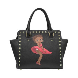 Betty Boop Bolso de hombro Tote de cuero con cremallera Regalos de cumpleanos para su viaje de aniversario Etsy Espana