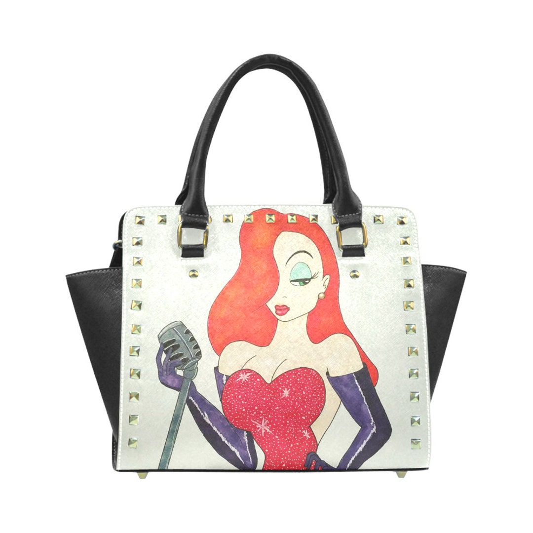 Jessica Rabbit With Handbag Jessica Rabbit Shoulder Bag Leather Tote Zippered Birthday Gifts for ...