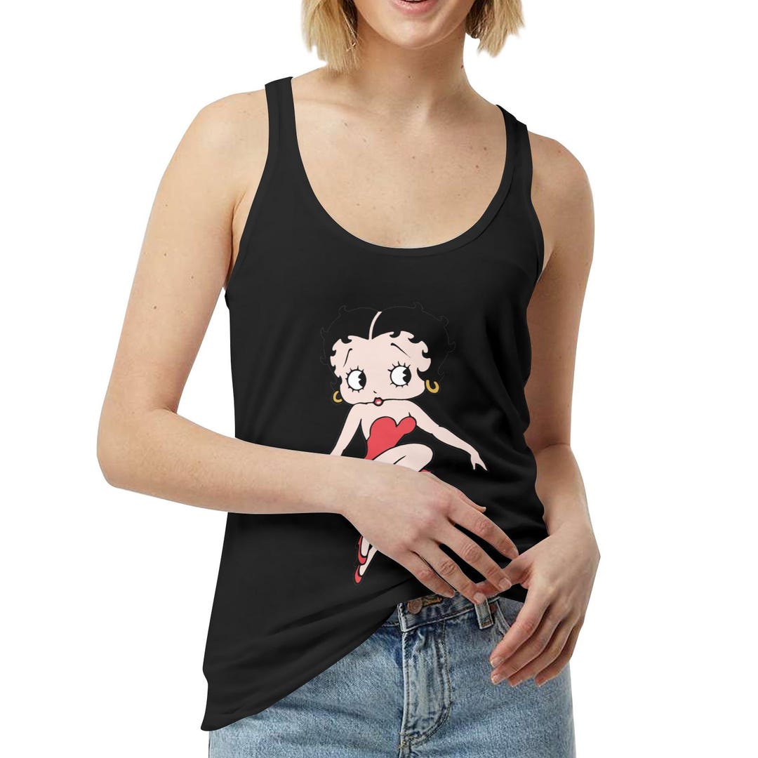 Betty Boop Tank Top for Women – Retro Graphic Print, Cotton, Street ...