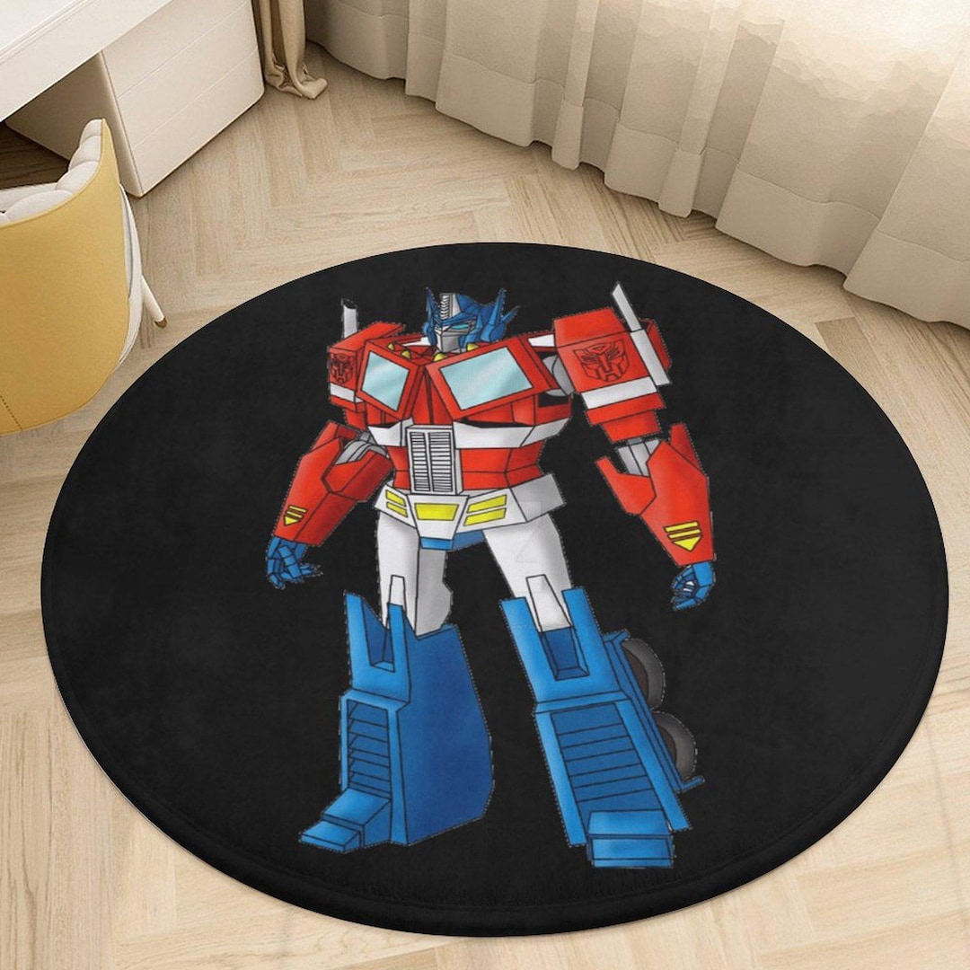 Optimus Prime Round Rug 35” | Transformers Velvet Mat | Boys Room Decor ...