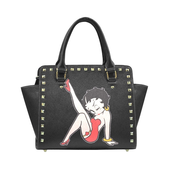 Betty Boop Shoulder Bag Leather Tote Zippered Birthday Gifts for