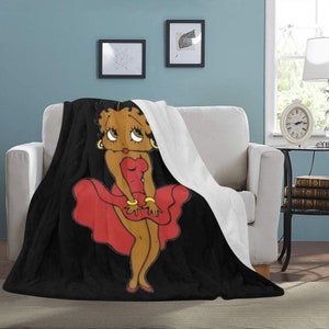 HUGE BEST PRICE Betty Boop Blanket Black Fleece Home Decoration Travelling Gifts For Her