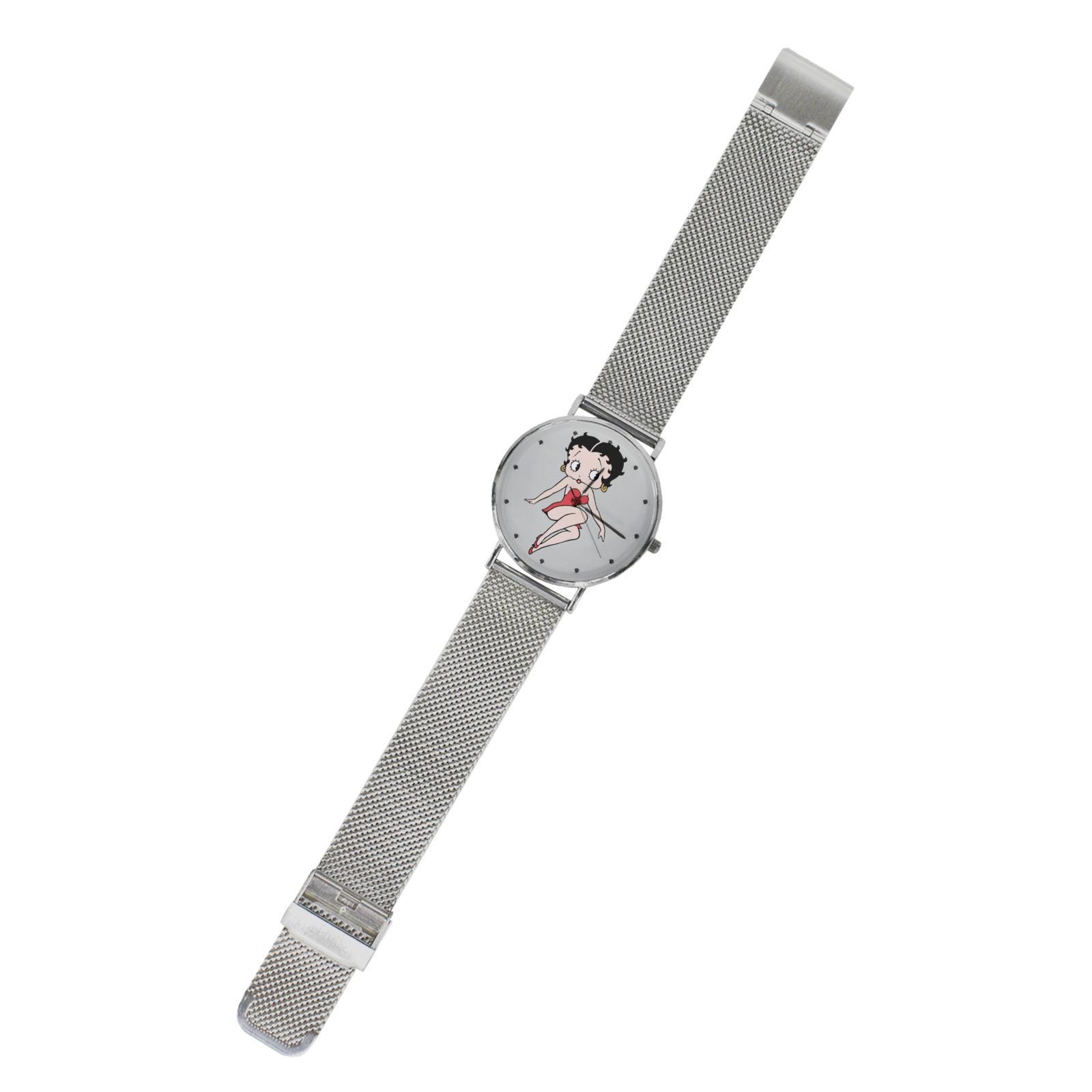Montre Betty Boop Verte Avec Boucle D'oreille Assortie - Occasion - Acier Inoxydable - Style Fantaisie