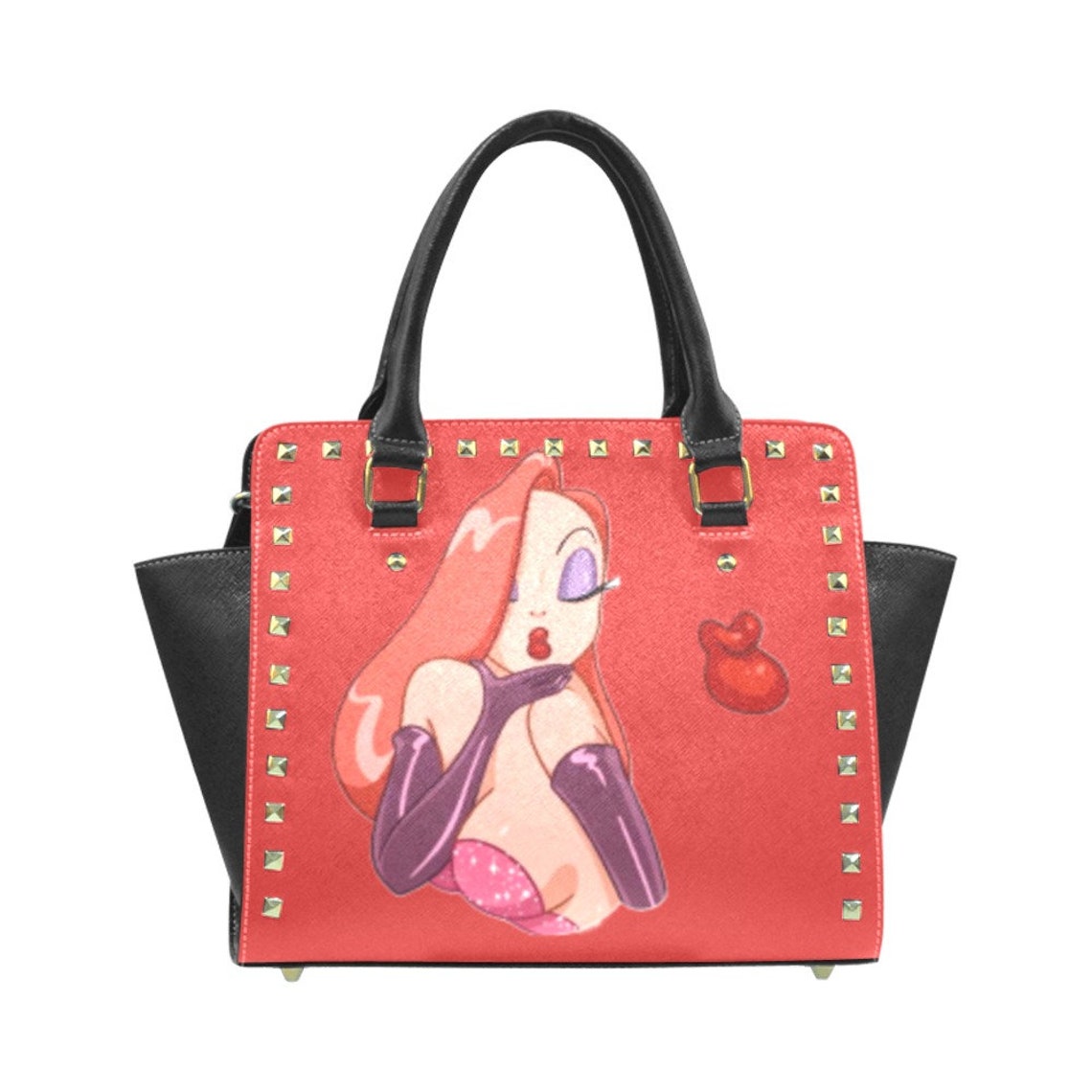 Jessica Rabbit With Handbag Jessica Rabbit Shoulder Bag Leather Tote Zippered Birthday Gifts for ...