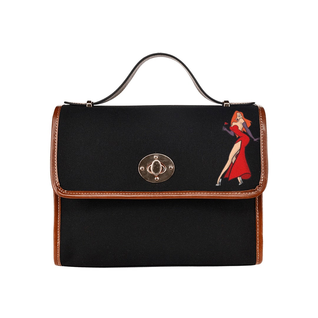 Jessica Rabbit With Handbag Jessica Rabbit Shoulder Bag Leather Tote Zippered Birthday Gifts for ...