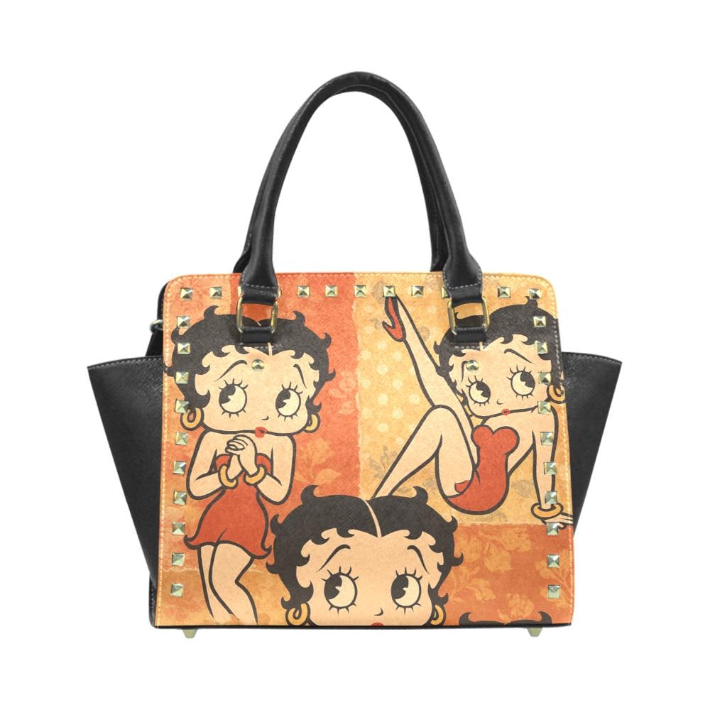 Betty Boop Shoulder Bag Leather Tote Zippered Birthday Gifts for