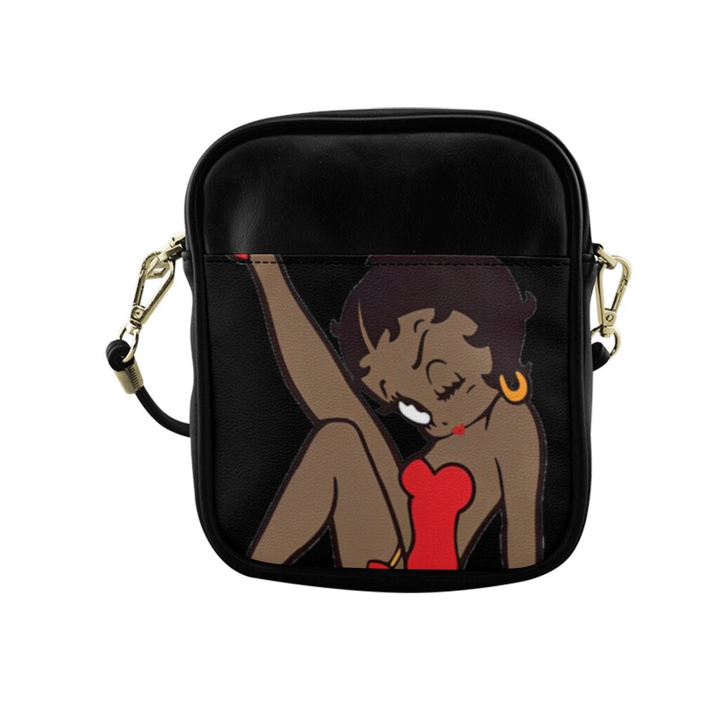 ★TOUT Y EST★ Betty Boop Glossy Leather Mini Shoulder Bag B Betty Boop Shoulder Bag/Crossbody Bag NWT Black Three Outer