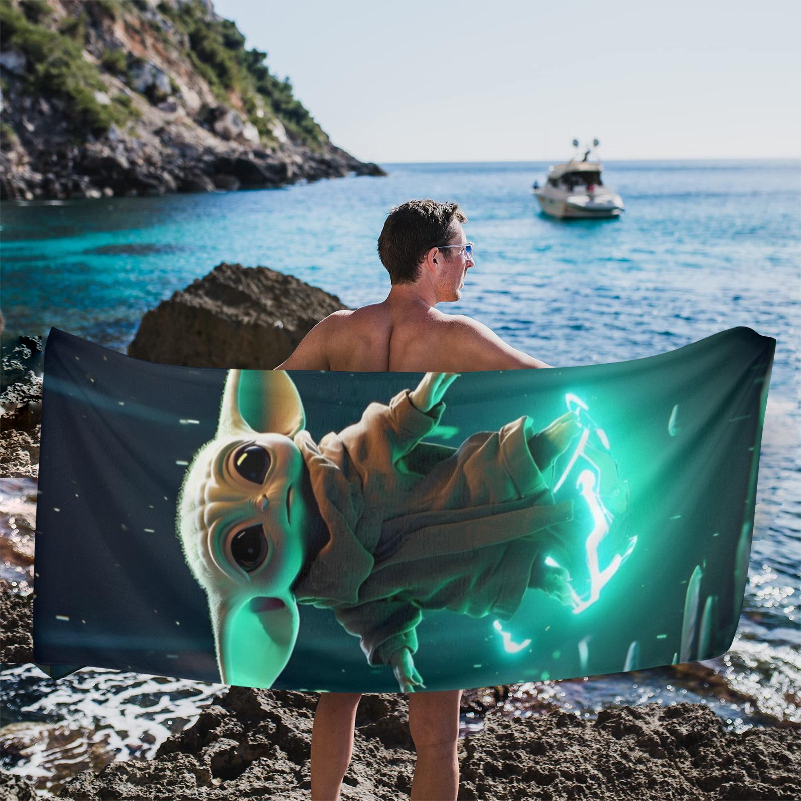 Baby Yoda Beach Towel – Soft Quick-drying Suede, Large 31.5
