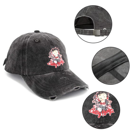 Betty Boop Distressed Baseball Cap – Vintage Curved Brim Hat for