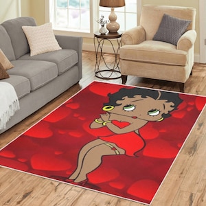 Afro American Betty Boop Area Rug Big Betty Boop Home Decoration Gifts For Her