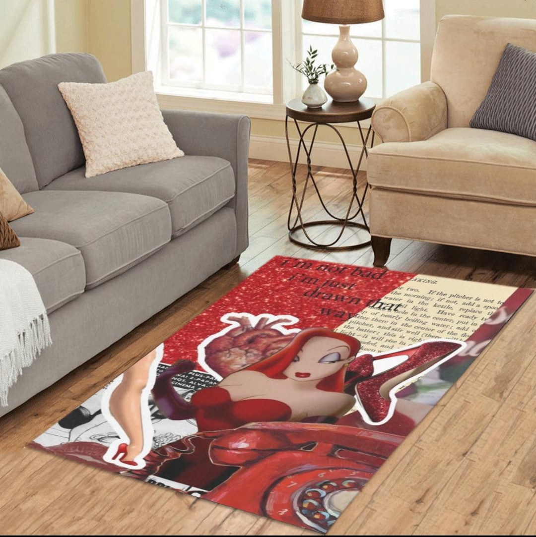 Jessica Rabbit Area Rug 5' X 3.2' | Pop Culture Living Room & Bedroom ...