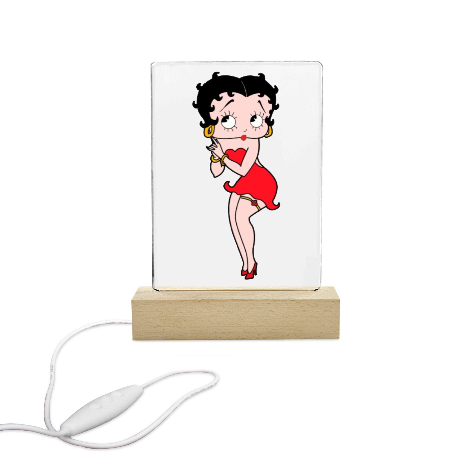 Betty Boop Bilderrahmen Aus Glas – Pin-Up Design, 36x23 Cm, Bunt & Verspielt
