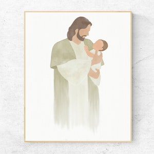 Jesus with a child, I am a child of God, Christ holding a baby, Jesus Christ Printable, Jesus portrait, Christ's embrace, Digital Download
