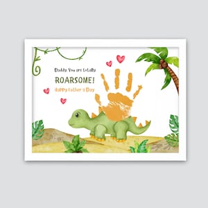 Daddy You&#39;re Totally Roarsome Handprint Craft, Happy Fathers Day Handprint Art, Gift For Dad, Kids Baby Toddler, Memory Keepsake, Printable