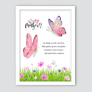 Lavoretto con impronta di farfalla per la festa della mamma, poesia con farfalla per la festa della mamma, lavoretto con farfalla per bambini, ricordo, biglietto fai da te