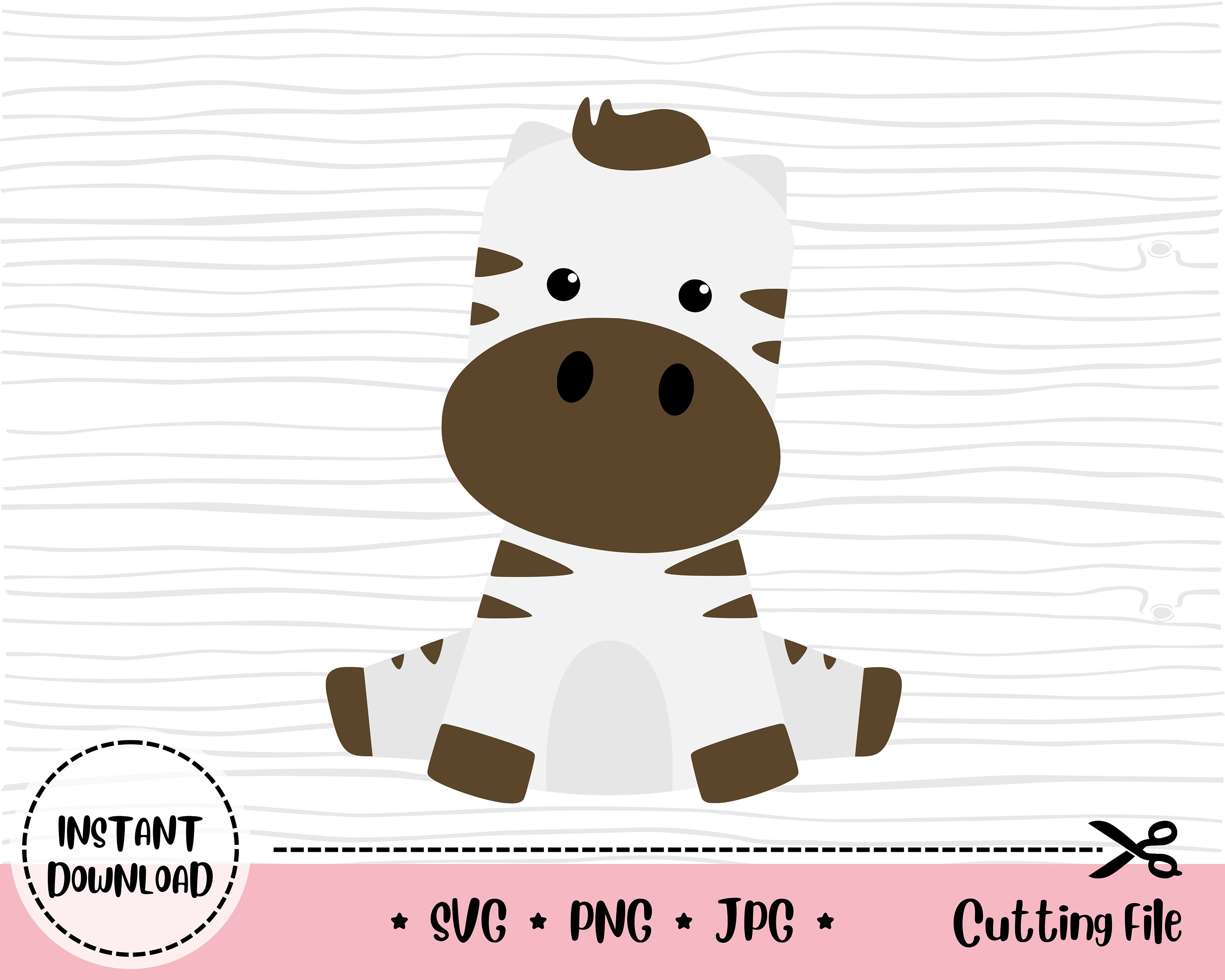 Zebra Svg, Safari Animal Svg, Cute Zebra, Cricut Silhouette, Sweet ...
