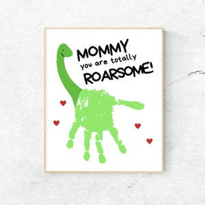 Mutter du bist total roarsome, Baby Handabdruck Handwerk, Hand Kunst Handwerk, Muttertag, Mutter Geburtstag, Kinder Baby Kleinkind, Andenken Geschenk Karte