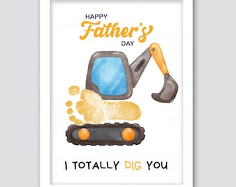 Fußabdruck Handwerk, Fußabdruck Handwerk mit Papa, glücklicher Vatertag Fußabdruck Kunst, Geschenk für Papa, Kinder Baby Kleinkind, bedruckbar