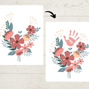 Printable Flower Handprint Craft Bundle, Handprint Craft for Mom ...