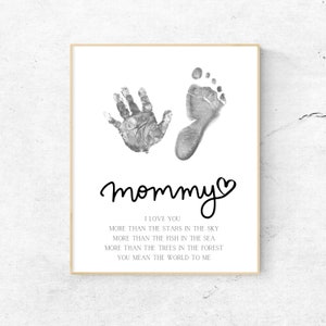 Mama Handabdruck Gedicht, Baby Handabdruck Handwerk, Handkunst Handwerk, Muttertag, Mama Geburtstag, Kinder Baby Kleinkind, Andenken Geschenk Karte, printable