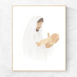 Jesus Christ holding baby, In The Arm Of Jesus, Christ’s embrace, Jesus Christ, Jesus portrait, Jesus printable file, Digital download