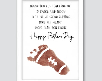 Vatertagsgedicht Footprint Craft, Footprint Craft Mit Papa, glücklicher Vatertag Handabdruck Kunst, Geschenk für Papa, Kinder Baby Kleinkind, druckbar