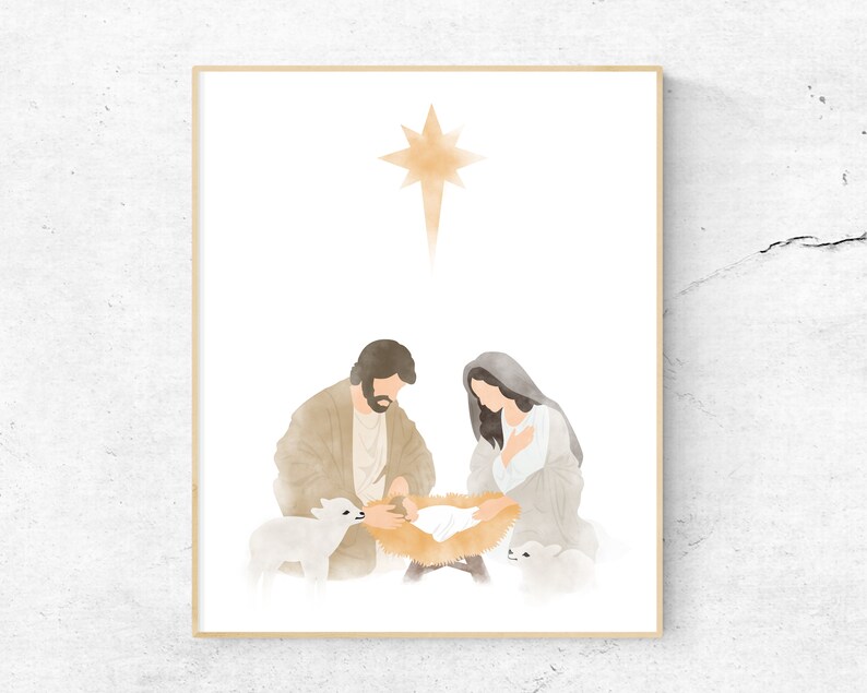 Nativity Scene Art, Nativity Printable, Christmas Decor, Christmas ...
