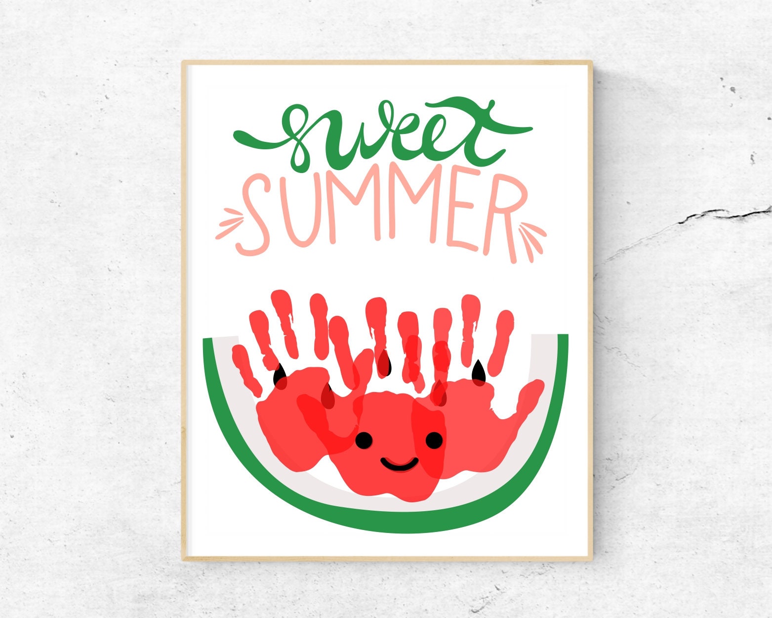 Sweet Summer Handprint Art, Summer printable craft for kid, Summer Activity, Preschoolers Activity, Kids Handprint, Toddler Keepsake