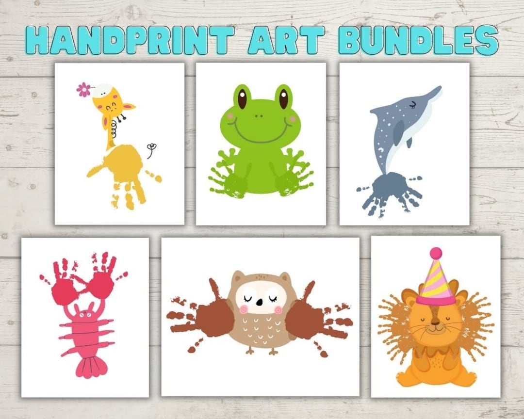 Animals Handprint Craft Bundle Printable Summer Handprint