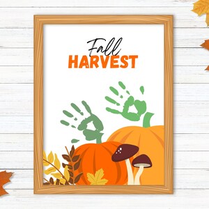 Fall Harvest Craft, Fall Season, Autumn Handprint Art, Back To School, DIY Craft for Kids Baby Toddler, Memory Keepsake, Fall Handprint