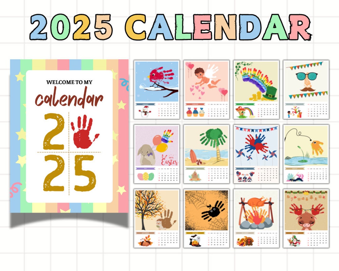 2025 DIY Handprint Calendar, Calendar Craft, Kids Activities Craft, Preschool Handprint Activity, Monthly, Baby Toddler, Calendar Printable - Etsy 2025-diy-handprint-calendar-calendar-craft-kids-activities-craft-preschool-handprint-activity-monthly-baby-toddler-calendar-printable-etsy
