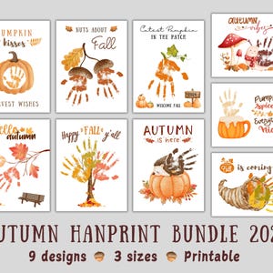 Fall/Autumn Handprint Art Bundle, Fall Season, Handprint Craft, Autumn Handprint, Back To School, Homeschool, DIY Craft for Baby Kids