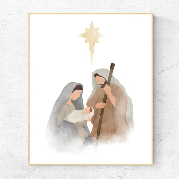 Krippe Szene Kunst, Weihnachten digitaler Download, Weihnachtsdekor, Weihnachten druckbare, Krippe Szene Drucken, Urlaub Wandkunst, LDS Kunst