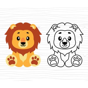 Lion SVG, Cute Lion SVG, Cut File Baby, Animal SVG, Woodland Animal, Toddler Bodysuit, Nursery Silhouette, Cricut Vinyl Iron